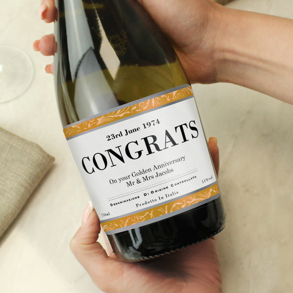 Personalised Contemporary Label Prosecco