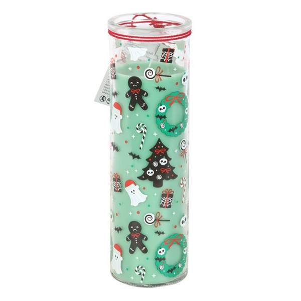Merry Creepmas Cursed Candy Cane Tube Candle