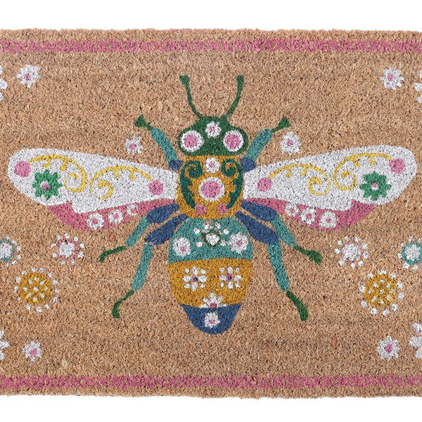 Natural Floral Bee Doormat