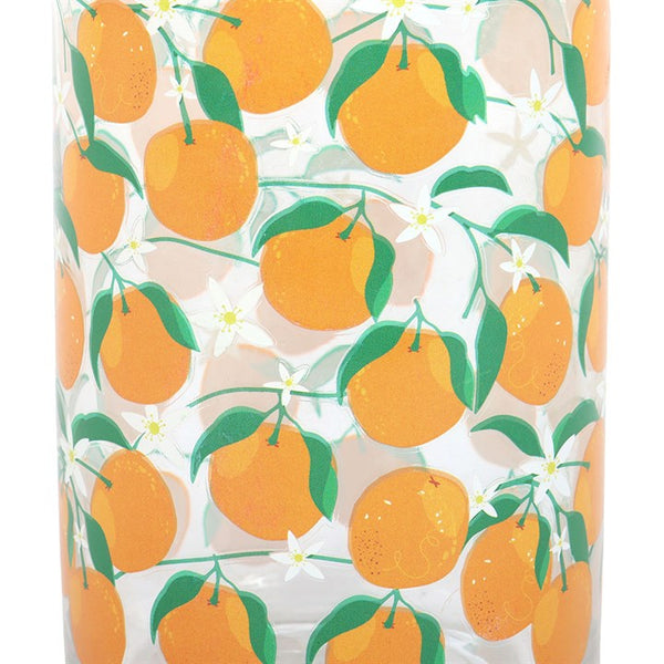 Orange Print Can Glass