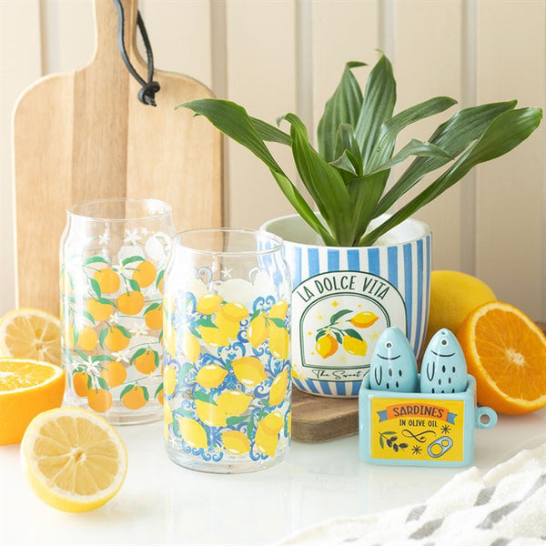 Blue Striped La Dolce Vita Plant Pot