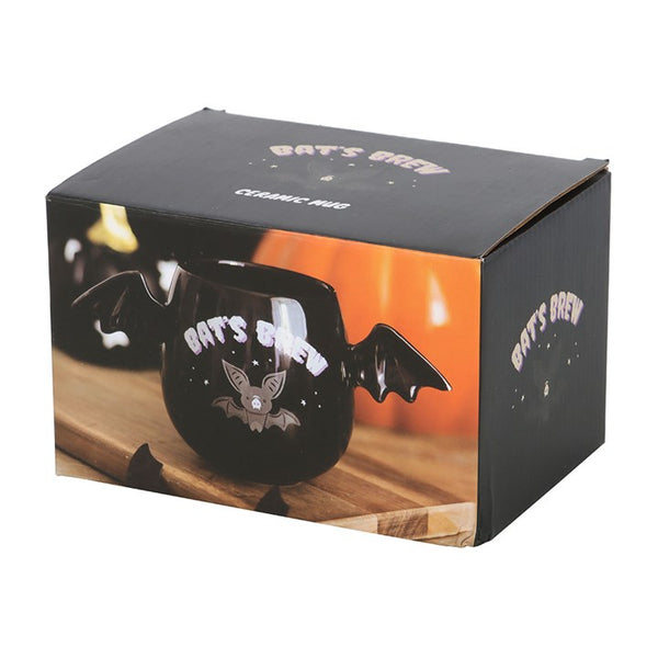 Set of black ceramic mugs with bats and pumpkins – Panache Homeware Kitchen Collection, Halloween novelty coffee cups, perfect gift