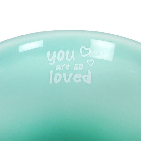 Teal balloon with ‘You Are So Loved’ text – Panache Homeware Kitchen Collection, positive decorative party accessory.