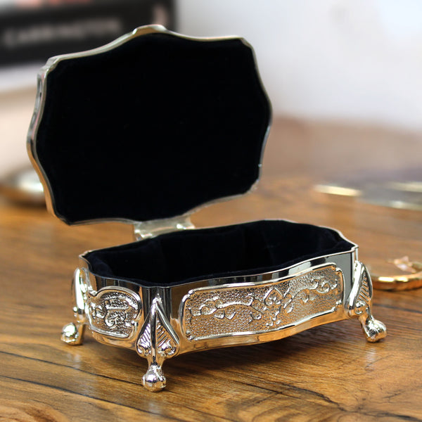 Personalized Silver Plated Jewelry Box | Keepsake Trinket Gift | Mothers day, Gift for Her