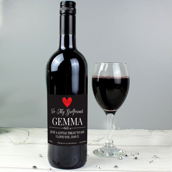 Personalised Heart Red Wine Gift