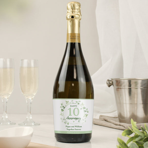 Personalised Floral Watercolour Bottle of Prosecco