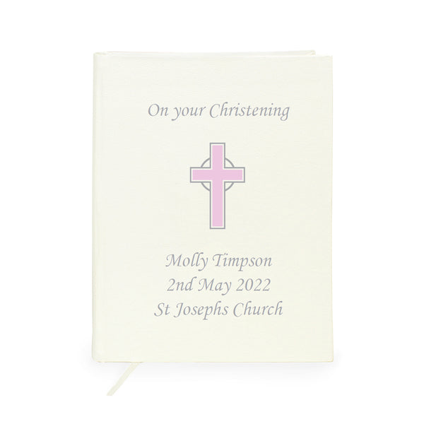 Personalised Pink Cross Holy Bible - Eco-friendly
