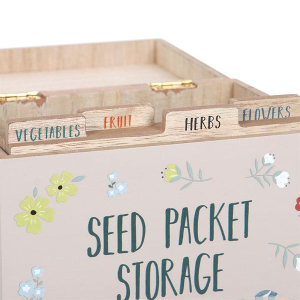 British Garden Birds seed packet storage box – Panache Homeware garden organiser tin, bird print storage container, gardening accessory, perfect gift for gardeners