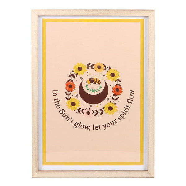 Framed wall print with Let Your Spirit Flow text design – Panache Homeware Kitchen Collection, motivational cottagecore wall art, perfect gift idea.