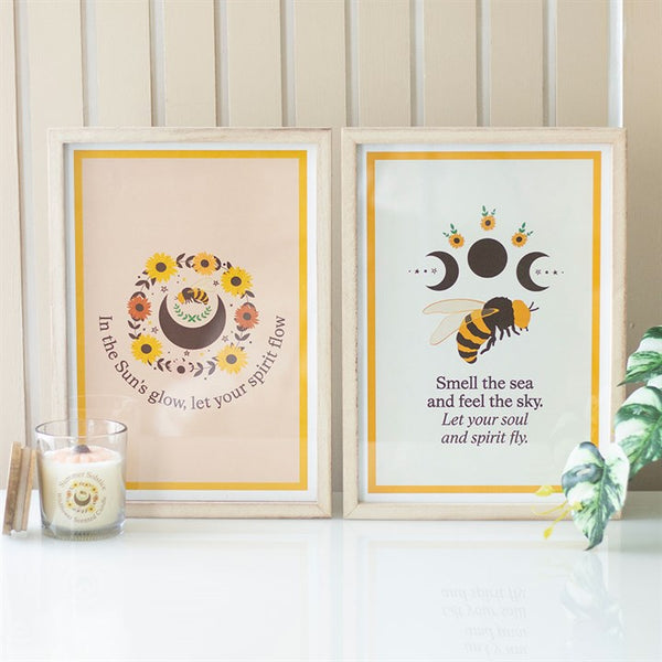 Decorative framed wall art with Let Your Spirit Flow quote – Panache Homeware Kitchen Collection, positive bohemian wall decor, perfect gift.