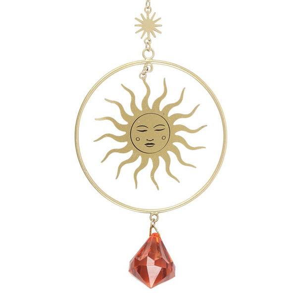 Golden Hour crystal suncatcher with hanging crystals – Panache Homeware Garden & Outdoor Collection, boho home accessory, window hanging decor, perfect gift