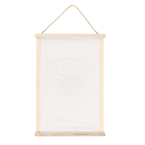 Sun-themed Le Soleil rectangular wall art with inspirational lettering – Panache Homeware Kitchen Collection, cosmic spiritual home decor, perfect gift