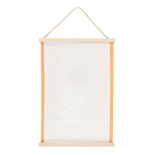 Wooden frame with a white background on a white background