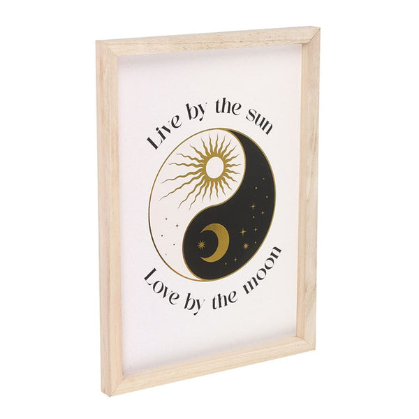 Black and white Yin Yang framed art print – Panache Homeware Kitchen Collection, modern boho wall decor, perfect gift.