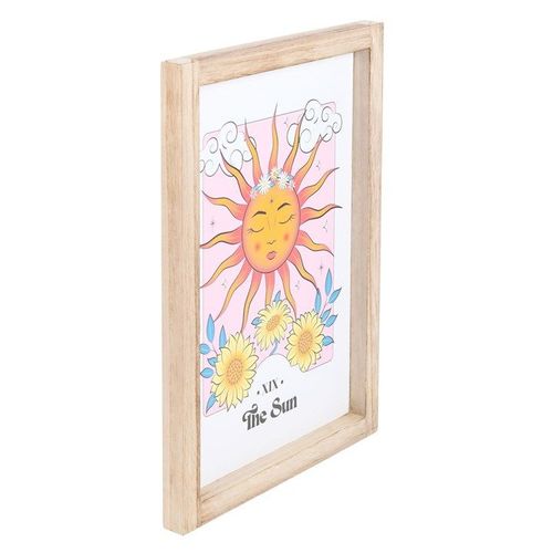 The Sun Celestial framed wall print featuring flowers and candle – Panache Homeware Kitchen Collection, spiritual mystical wall art, perfect gift.