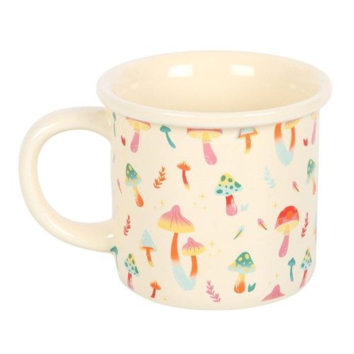 Funky Fungi ceramic mug with whimsical mushroom print – Panache Homeware Kitchen Collection, cottagecore coffee cup, perfect gift.