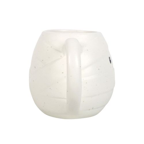 Rounded white ceramic ghost mug in mummy style – Panache Homeware Kitchen Collection, Halloween novelty tea mug, perfect gift.