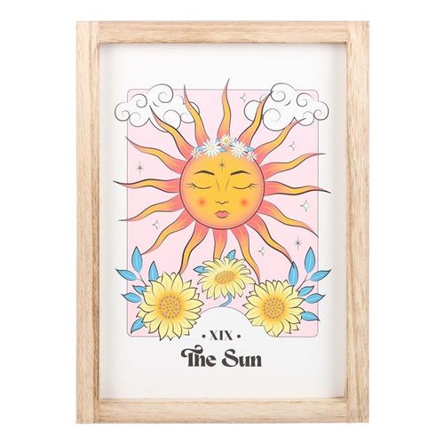Celestial sun framed artwork with floral details – Panache Homeware Kitchen Collection, astrology-inspired boho wall decor, perfect gift
